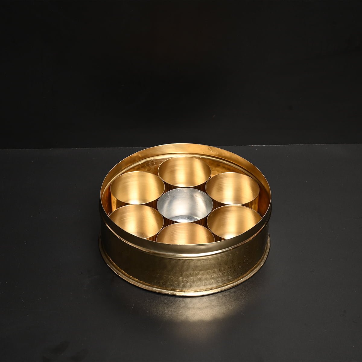 Brass Masala Dani (Spices Box)