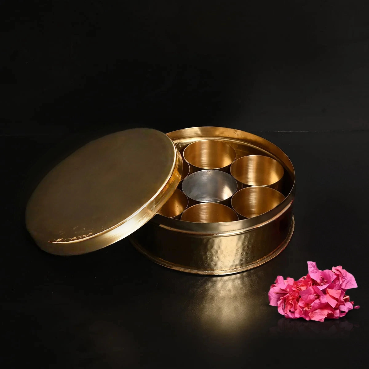 Brass Masala Dani (Spices Box)